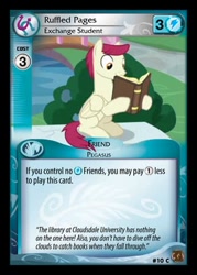 Size: 344x480 | Tagged: safe, derpibooru import, sugar maple, pegasus, pony, g4, marks for effort, book, card game, ccg, english, fanmade, friendship student, implied cloudsdale, male, reading, ruffled pages, stallion, unlicensed, unofficial, unofficial merchandise, water