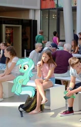 Size: 720x1134 | Tagged: safe, lyra heartstrings, human, pony, unicorn, female, girl, irl, irl human, mare, ponies in real life, sitting, sitting lyra