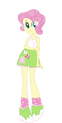 Size: 193x379 | Tagged: safe, derpibooru import, butterscotch, fluttershy, human, equestria girls, g4, butterfly hairpin, clothes, cute, equestria guys, eyeshadow, femboy, makeup, male, pants, pixel art, rule 63, shirt, shoes, simple background, socks, solo, transparent background