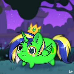 Size: 2369x2372 | Tagged: safe, alternate version, artist:lina, derpibooru import, oc, oc only, alicorn, commission, crown, jewelry, night, regalia, ych result