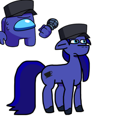 Size: 1280x1280 | Tagged: safe, artist:josephthedumbimpostor, derpibooru import, earth pony, pony, among us, friday night funkin', male, ponified, rule 85, simple background, solo, species swap, white background