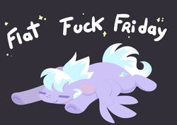 Size: 7016x4961 | Tagged: safe, artist:cutepencilcase, derpibooru import, cloudchaser, pegasus, pony, eyes closed, female, flat fuck friday, flop, lying down, mare, prone, simple background, smiling, solo, sploot, vulgar, wings