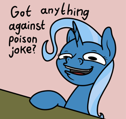 Size: 2048x1929 | Tagged: safe, artist:ewoudcponies, derpibooru import, trixie, pony, unicorn, female, horn, poison joke, solo