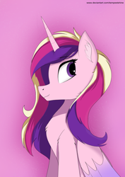 Size: 2480x3508 | Tagged: safe, artist:tempestshine, derpibooru import, princess cadance, alicorn, pony, g4, female, folded wings, horn, solo, wings