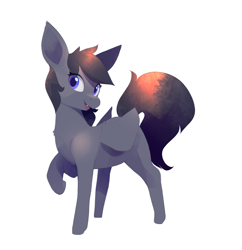 Size: 3652x3768 | Tagged: safe, derpibooru import, oc, oc only, oc:midnight blitz, pony, undead, vampire, vampony, black mane, blue eyes, gray coat, simple background, solo, white background