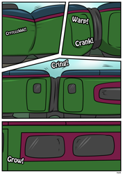 Size: 1614x2283 | Tagged: safe, artist:rex-equinox, derpibooru import, part of a set, thorax, changeling, comic:thorax's shocking express, g4, comic, commission, inanimate tf, locomotive, story included, train, train pony, trainified, transformation, vehicle