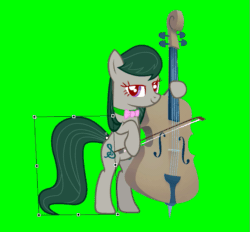Size: 703x652 | Tagged: safe, artist:alethila, derpibooru import, octavia melody, earth pony, pony, fighting is magic, g4, adobe flash, animated, bipedal, cello, fighting is magic aurora, green background, looking at you, musical instrument, one eye closed, palette swap, recolor, simple background, solo, wink, winking at you