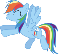 Size: 900x824 | Tagged: artist needed, safe, anonymous artist, derpibooru import, rainbow dash, pegasus, pony, g4, ^^, cute, dashabetes, eyes closed, female, kissing, mare, simple background, solo, spread wings, transparent background, vector, wings