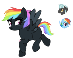 Size: 1024x810 | Tagged: safe, artist:sapphiretwinkle, derpibooru import, rainbow dash, thunderlane, oc, pegasus, colored wings, female, mare, offspring, parent:rainbow dash, parent:thunderlane, parents:thunderdash, scar, simple background, transparent background, two toned wings, wings