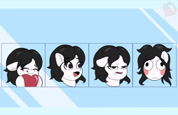 Size: 3600x2324 | Tagged: safe, artist:joaothejohn, derpibooru import, oc, oc only, oc:dream weaver, pegasus, pony, blushing, bruh, commission, cute, emoji, emotes, expressions, heart, lidded eyes, male, open mouth, pegasus oc, poggers, shy, smiling, solo, ych result