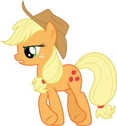 Size: 3000x3230 | Tagged: safe, artist:cloudy glow, derpibooru import, applejack, earth pony, pony, g4, .ai available, applejack's hat, clothes, cowboy hat, female, hat, mare, simple background, solo, transparent background, vector