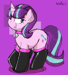 Size: 1081x1200 | Tagged: safe, artist:wallswallswalls, starlight glimmer, pony, female, latex, latex socks, mare, socks