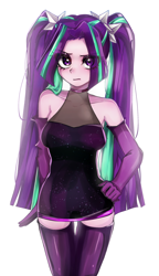 Size: 1650x2857 | Tagged: safe, alternate version, artist:pulse, derpibooru import, aria blaze, human, equestria girls, g4, bare shoulders, sleeveless, zettai ryouiki