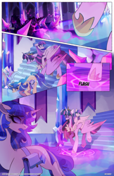 Size: 2301x3549 | Tagged: safe, artist:darlyjay, derpibooru import, twilight sparkle, twilight sparkle (alicorn), oc, oc:atlas, oc:starfall sparkle, oc:sterling sentry, alicorn, pegasus, pony, comic:save the harmony, offspring, parent:flash sentry, parent:twilight sparkle, parents:flashlight