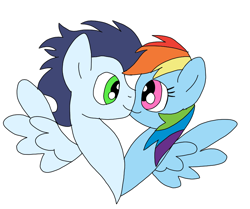 Size: 860x720 | Tagged: safe, artist:dasher666, derpibooru import, rainbow dash, soarin', pegasus, pony, female, male, mare, shipping, soarindash, stallion, straight