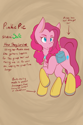 Size: 1365x2048 | Tagged: safe, artist:mscolorsplash, derpibooru import, pinkie pie, earth pony, pony, g4, boots, female, mare, pinkamena diane pie, shoes, smiling, solo, text