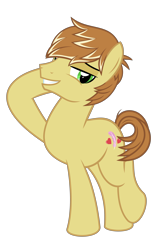 Size: 4702x7160 | Tagged: safe, artist:kuren247, derpibooru import, feather bangs, earth pony, male, pose, raised leg, smiling, solo, stallion, vector