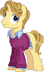 Size: 1786x2875 | Tagged: safe, artist:fibonaccis, derpibooru import, oc, oc only, oc:country club, pony, unicorn, base used, clothes, horn, male, simple background, solo, stallion, sweater, transparent background