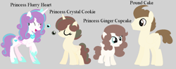 Size: 1176x468 | Tagged: safe, artist:alyssadawnmyers, artist:selenaede, derpibooru import, pound cake, princess flurry heart, oc, oc:princess crystal cookie, oc:princess ginger cupcake, alicorn, pegasus, pony, g4, base used, concave belly, cute, eyes closed, father and child, father and daughter, female, filly, flurrybetes, foal, folded wings, group, height difference, husband and wife, male, mare, married couple, mother and child, mother and daughter, ocbetes, offspring, older, older flurry heart, older pound cake, parent and child, parent:pound cake, parent:princess flurry heart, parents:poundflurry, physique difference, poundabetes, quartet, raised hoof, raised leg, ship:poundflurry, shipping, siblings, simple background, sisters, slender, stallion, straight, thin, wings