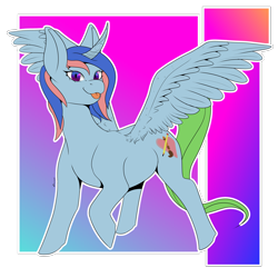 Size: 3000x3000 | Tagged: safe, artist:darmetyt, derpibooru import, oc, oc only, oc:cosmic, alicorn, gradient background, solo