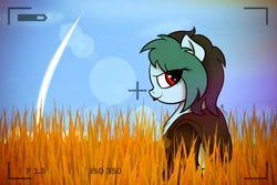 Size: 3000x2000 | Tagged: safe, artist:cherbeus42, derpibooru import, oc, oc:delta vee, pegasus, pony, camera, female, filly, foal, grass, grass field, polygon, red eyes, sky, smiling, solo, tongue, tongue out