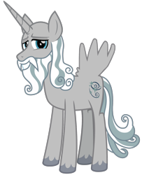 Size: 1664x2048 | Tagged: artist needed, safe, derpibooru import, star swirl the bearded, alicorn, g4, alicornified, edited art, horn, race swap, simple background, source unknown, transparent background, vector, wings