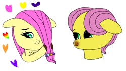 Size: 1366x768 | Tagged: safe, artist:coolgear10, derpibooru import, butterscotch, fluttershy, pegasus, pony, g4, cute, female, flower, flower in hair, fluttershy gets all the mares, fluttershy gets all the stallions, hair over one eye, half r63 shipping, implied appleshy, implied bubbleshy, implied duskshy, implied elushy, implied flarity, implied flutterblitz, implied flutterdash, implied flutterjack, implied flutterpie, implied lesbian, implied shipping, implied straight, implied twishy, male, mane, mare, rule 63, self paradox, selfcest, ship:flutterscotch, ship:shyshy, shipping, stallion, straight, wingding eyes