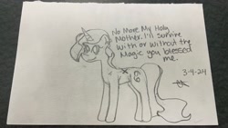 Size: 2208x1242 | Tagged: safe, derpibooru import, oc, oc only, oc:chaosbringer, pony, unicorn, church, concave belly, cutie mark, enlightenment, female, former alicorn, healing, horn, love, magic, overlord, pencil drawing, solo, traditional art, trinity