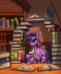 Size: 2089x2500 | Tagged: safe, artist:kirillk, derpibooru import, smarty pants, twilight sparkle, unicorn twilight, pony, unicorn, g4, book, book fort, solo, that pony sure does love books, toy, unshorn fetlocks