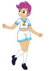 Size: 1900x2695 | Tagged: safe, artist:gmaplay, derpibooru import, scootaloo, equestria girls, g4, clothes, female, older, older scootaloo, pretty sailor crew, sailor uniform, simple background, socks, solo, transparent background, uniform