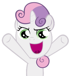 Size: 858x930 | Tagged: safe, artist:pinkiepiiiie, edit, editor:undeadponysoldier, sweetie belle, pony, unicorn, hearts and hooves day (episode), >:), female, filly, foal, hooves up, oh come on, simple background, solo, transparent background, vector, vector edit