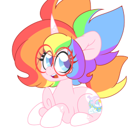 Size: 2000x2000 | Tagged: safe, artist:ladylullabystar, derpibooru import, oc, oc:lady lullaby star, pony, unicorn, female, glasses, horn, lying down, mare, prone, simple background, solo, transparent background