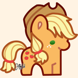 Size: 828x828 | Tagged: safe, artist:critterfulco, derpibooru import, applejack, earth pony, g4, chibi, female, solo