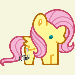 Size: 828x828 | Tagged: safe, artist:critterfulco, derpibooru import, fluttershy, pegasus, g4, chibi, female, solo