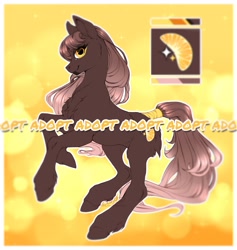 Size: 1748x1846 | Tagged: safe, artist:rrusha, derpibooru import, oc, oc only, earth pony, pony, abstract background, adoptable, chest fluff, female, mare, reference sheet, unshorn fetlocks, watermark