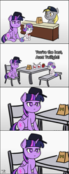 Size: 395x1000 | Tagged: safe, artist:the-park, derpibooru import, derpy hooves, princess flurry heart, twilight sparkle, twilight sparkle (alicorn), alicorn, pegasus, pony, aunt and niece, baseball cap, best aunt ever, blush lines, blushing, comic, fast food, female, filly, foal, food, french fries, hat, mare, meme, meme template, ponified, ponified meme, smiling, soda, trio, twilight is bae, uncle murphy