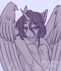 Size: 1745x2048 | Tagged: safe, artist:enderbee, derpibooru import, oc, alicorn, anthro, pegasus, anthro oc, auction, auction open, commission, female, mare, solo, wings, ych sketch, your character here