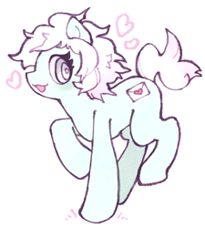 Size: 554x615 | Tagged: safe, artist:mod 18, derpibooru import, oc, oc only, oc:mod 18, earth pony, pony, series:komaeda love mail, cutie mark, envelope, eyelashes, heart, male, open mouth, simple background, smiling, solo, tail, white background, white mane, white tail