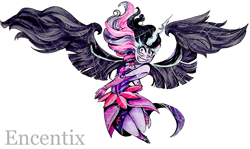 Size: 3103x1845 | Tagged: safe, artist:daleeny, artist:encentix, derpibooru import, midnight sparkle, sci-twi, twilight sparkle, human, equestria girls, g4, female, simple background, solo, traditional art, white background