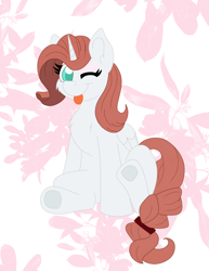 Size: 2026x2628 | Tagged: safe, artist:cinematic-fawn, derpibooru import, oc, oc:day flower, pony, unicorn, female, horn, mare, one eye closed, solo, tongue, tongue out, wink