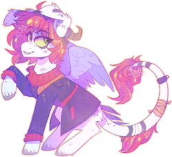 Size: 1280x1162 | Tagged: safe, artist:faultx, derpibooru import, oc, oc only, oc:faultx, pegasus, pony, clothes, dog ears, horns, simple background, solo, transparent background