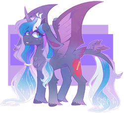 Size: 1280x1175 | Tagged: safe, artist:faultx, derpibooru import, oc, oc:moonlight melody (wallvie), alicorn, pony, bat wings, female, mare, solo, tail wings, wings