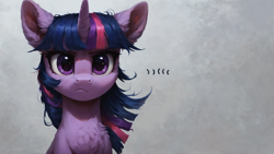 Size: 1920x1080 | Tagged: safe, ai content, derpibooru import, generator:pony diffusion v6 xl, generator:stable diffusion, machine learning generated, twilight sparkle, unicorn twilight, pony, unicorn, g4, angry, annoyed, female, fluffy, frown, horn, looking at you, mare, prompter:truekry, solo, wallpaper