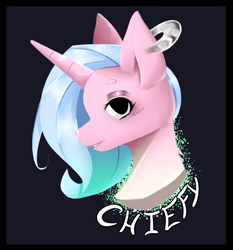 Size: 1145x1228 | Tagged: safe, artist:chiefywiffy, derpibooru import, oc, oc:chiefy, unicorn, bust, horn, portrait, solo