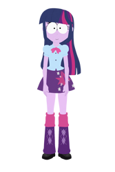 Size: 1030x1538 | Tagged: safe, derpibooru import, twilight sparkle, human, equestria girls, g4, female, simple background, solo, south park, style emulation, transparent background