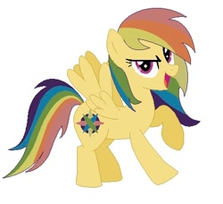 Size: 452x412 | Tagged: safe, artist:unoriginai, derpibooru import, oc, oc only, oc:bold bolt, pegasus, pony, adoptable, adopted, magical lesbian spawn, offspring, parent:daring do, parent:rainbow dash, parents:daringdash, simple background, solo, white background