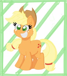 Size: 1662x1892 | Tagged: safe, artist:cinematic-fawn, derpibooru import, applejack, earth pony, pony, g4, chibi, cute, jackabetes, solo