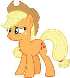 Size: 3000x3334 | Tagged: safe, artist:cloudy glow, derpibooru import, applejack, earth pony, pony, fake it 'til you make it, g4, .ai available, applejack's hat, clothes, cowboy hat, female, hat, simple background, solo, transparent background, vector