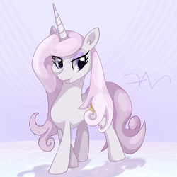 Size: 1600x1600 | Tagged: safe, artist:swasfews, derpibooru import, fleur-de-lis, pony, unicorn, g4, concave belly, female, horn, mare, simple background, solo