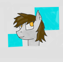 Size: 1485x1463 | Tagged: safe, artist:kokopingas98, derpibooru import, oc, oc only, oc:anthon, pegasus, pony, bust, looking away, looking back, male, portrait, simple background, small ears, solo, square